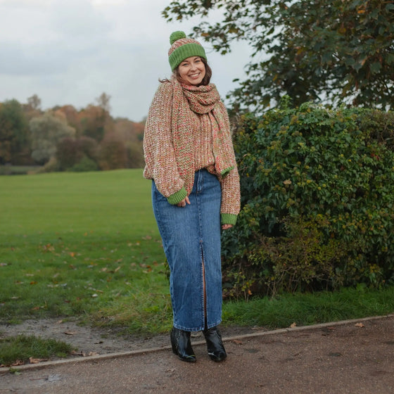 Debbie Twist High Neck Knitted Jumper - Olive Green Cara & The Sky