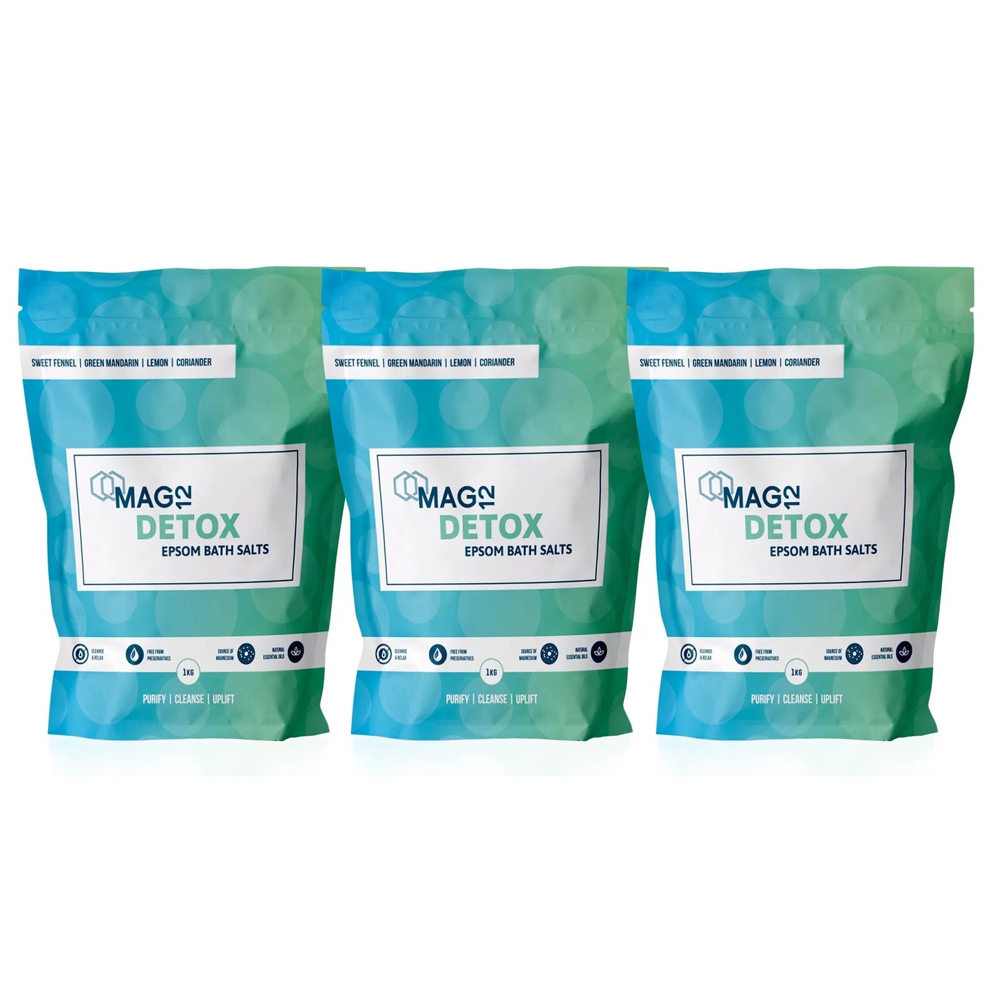 Detox Epsom Bath Salts Bundle (3 X 1kg) MAG12