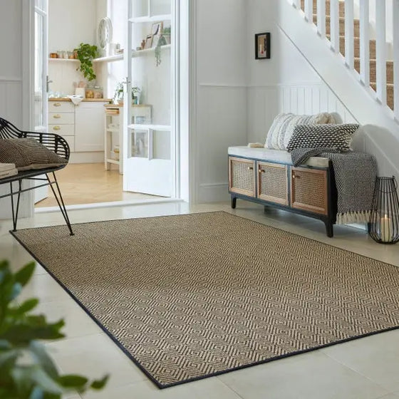 Diamond Jute Border Rug Dunelm