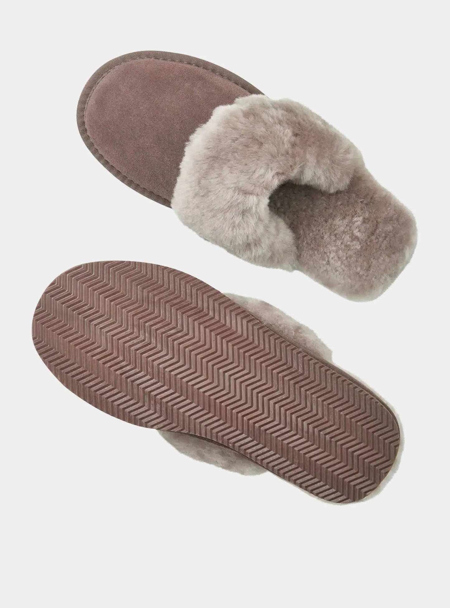 Dolly Truffle Grey Sheepskin Mule Slippers Tessie Clothing