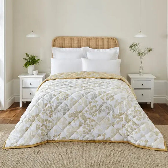 Dorma Daylesford Yellow 100% Cotton Bedspread Dunelm