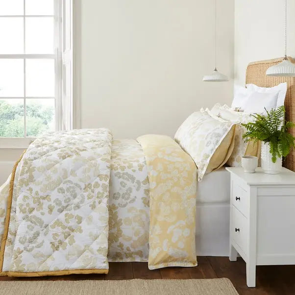 Dorma Daylesford Yellow 100% Cotton Bedspread Dunelm