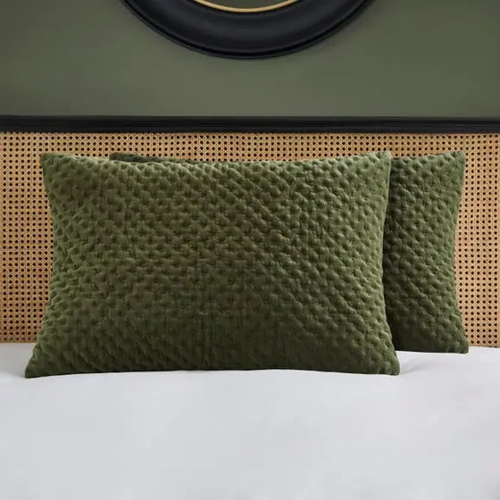 Dorma Genevieve Green 100% Cotton Standard Pillowcase Dunelm