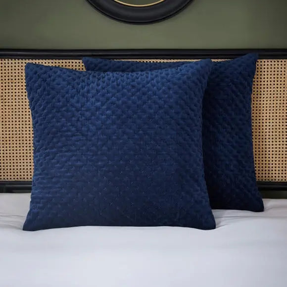 Dorma Genevieve Navy Continental Square Pillowcase Dunelm