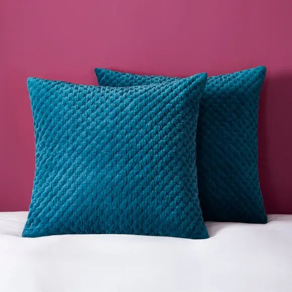 Dorma Genevieve Teal Continental Square Pillowcase Dunelm