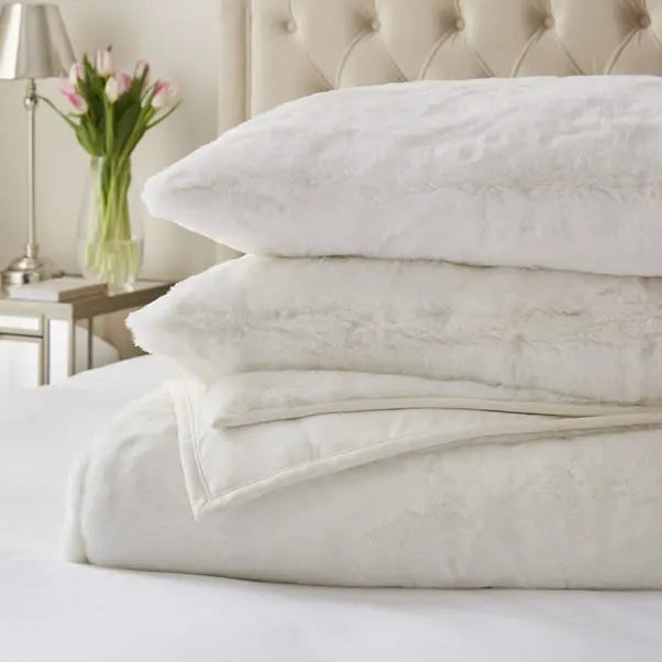 Dorma Purity Faux Fur Bedspread Dunelm