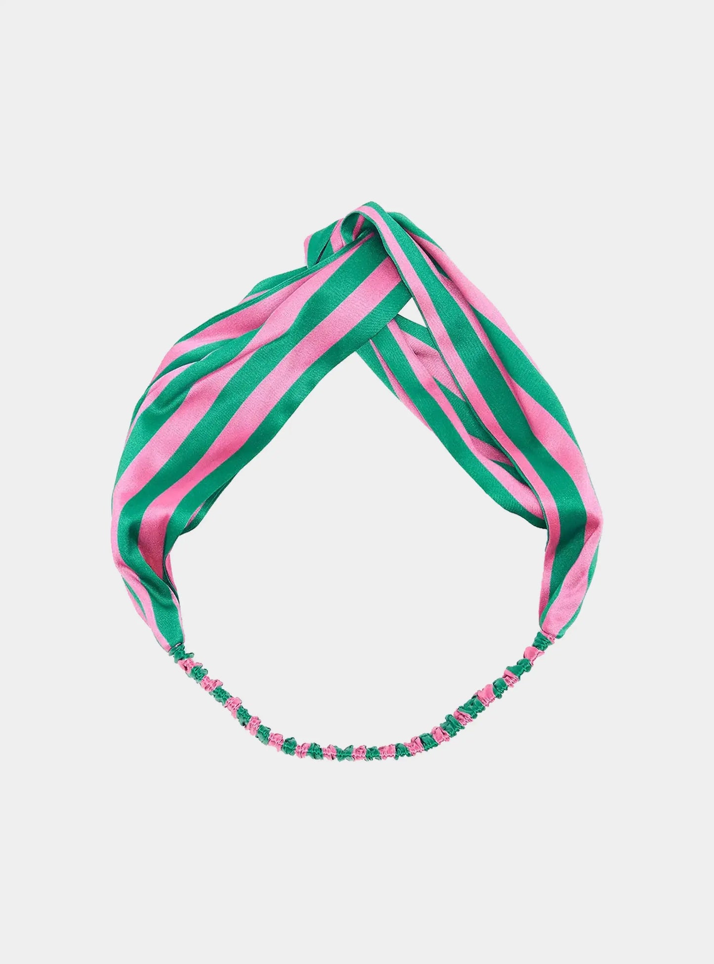 Dottie Silk Headband in Flamingo Stripe Sleepy Wilson