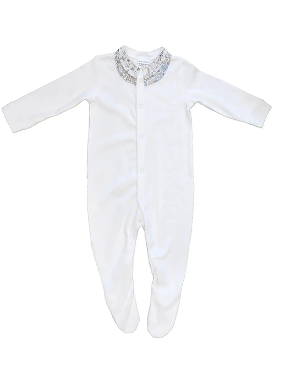 THEO & D'ANJO BLUE Liberty Double Collar Baby-Grow