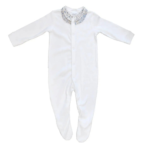 Double Collar Baby-Grow Made With Liberty Fabric THEO & D'ANJO BLUE Coco & Wolf