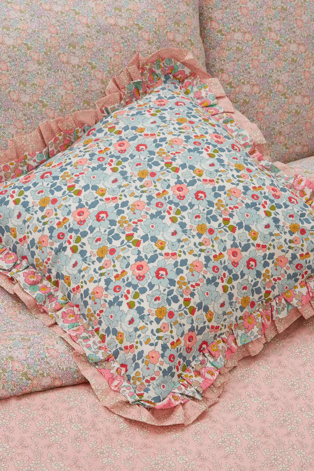 Double Ruffle Cushion Made With Liberty Fabric BETSY Coco & Wolf