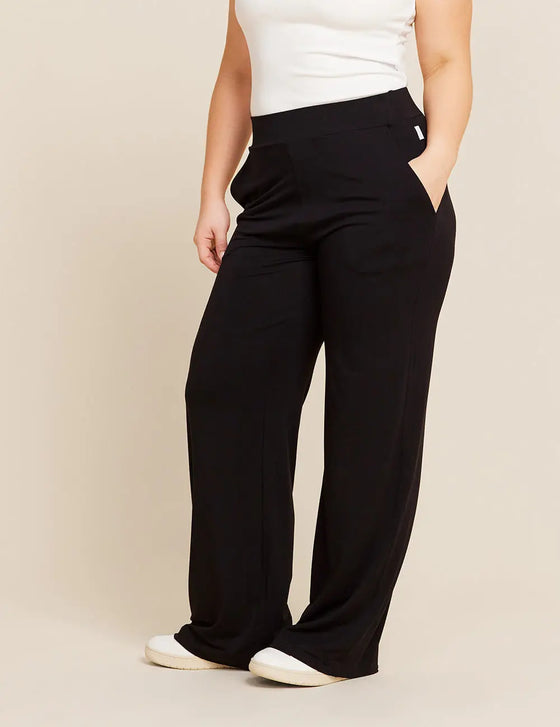 Downtime Black Wide Leg Lounge Trousers Boody