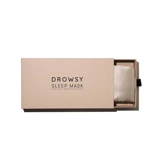 Dusty Gold Silk Sleep Mask Drowsy Sleep Co