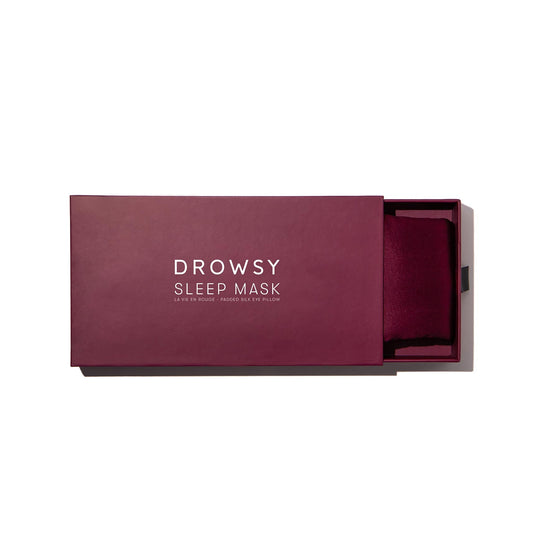 La Vie en Rouge Silk Sleep Mask Drowsy Sleep Co