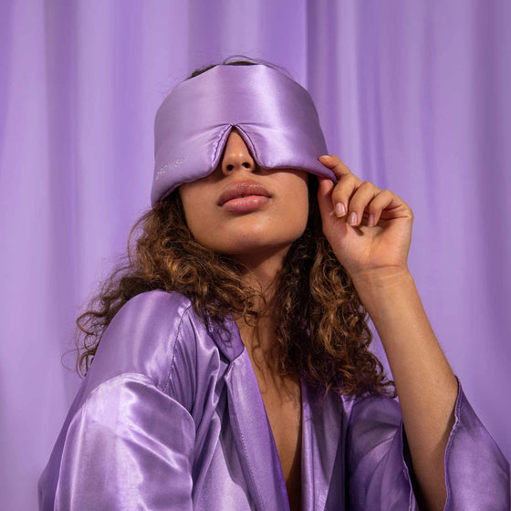 Lavender Haze Silk Sleep Mask Drowsy Sleep Co