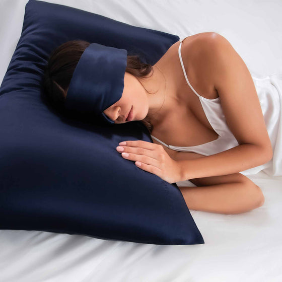 Midnight Blue Silk Pillowcase