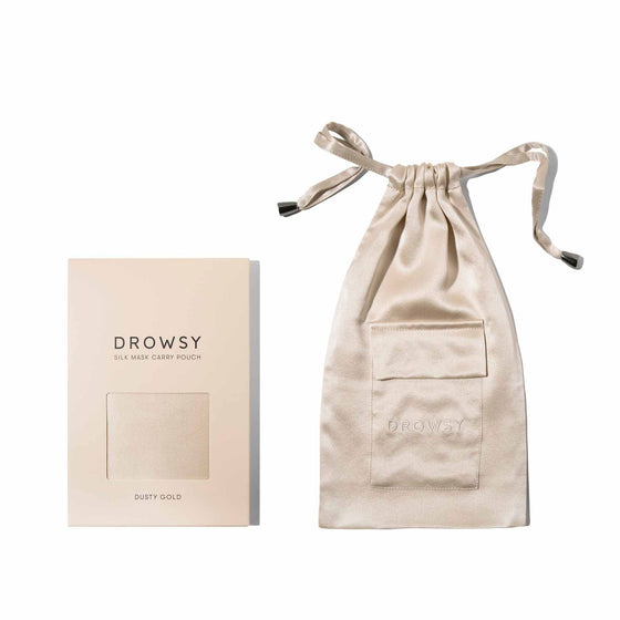 Dusty Gold Silk Carry Pouch Drowsy Sleep Co