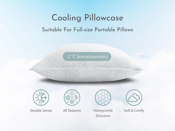 Dual-Sided Cooling Pillowcase for Full Size Portable Pillows Snooozeworld