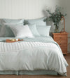 Duck Egg Tiny Stripe 100% Cotton Bed Linen The Secret Linen Store