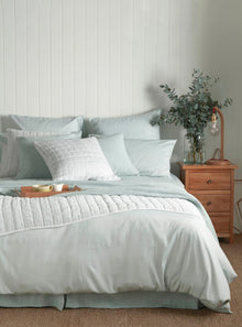  Duck Egg Tiny Stripe 100% Cotton Bed Linen