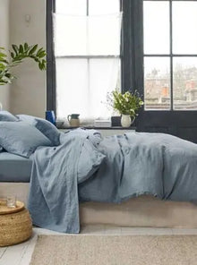  Dusk Blue Linen Pillowcases (Pair) Piglet