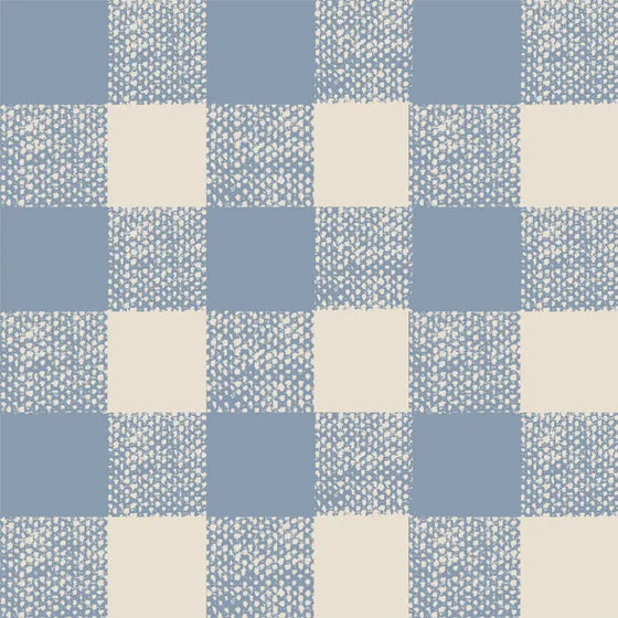 Dusty Blue Gingham Wallpaper Piglet