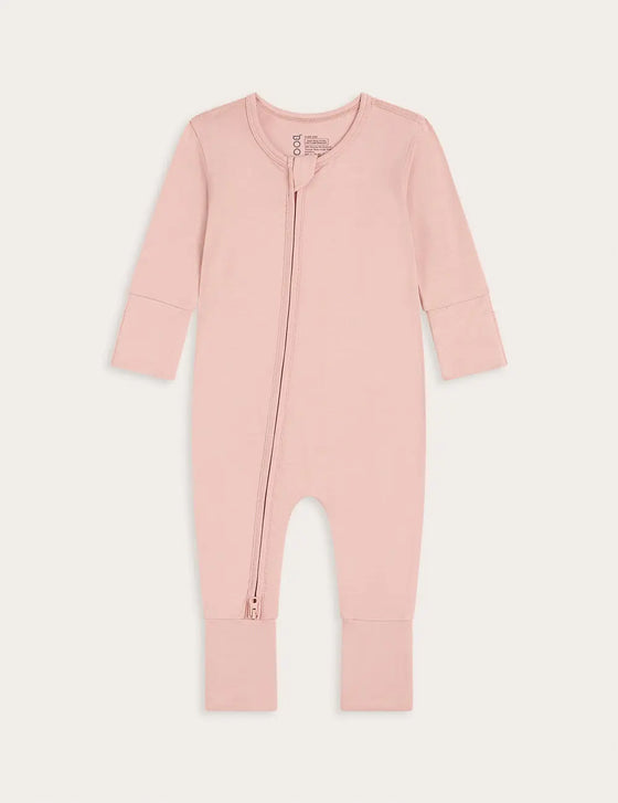 Dusty Pink Baby Long Sleeve Bamboo Romper Boody