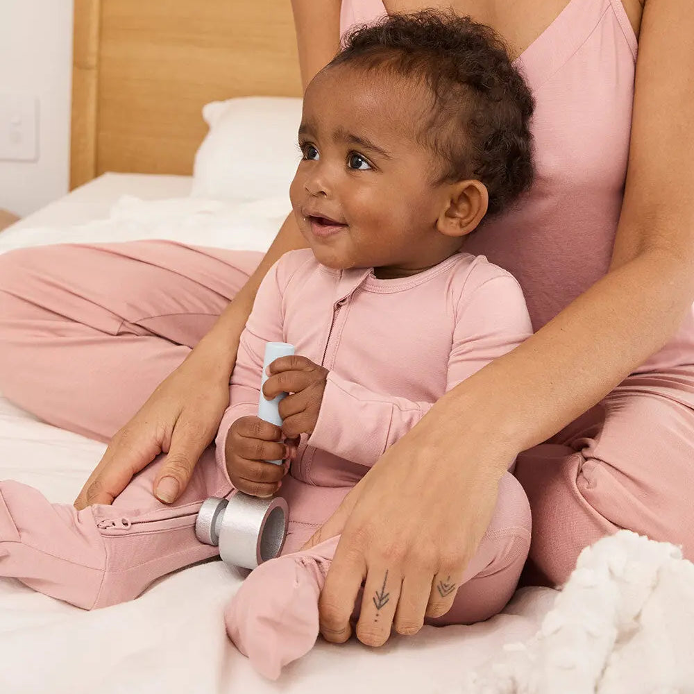 Dusty Pink Baby Long Sleeve Bamboo Romper Boody