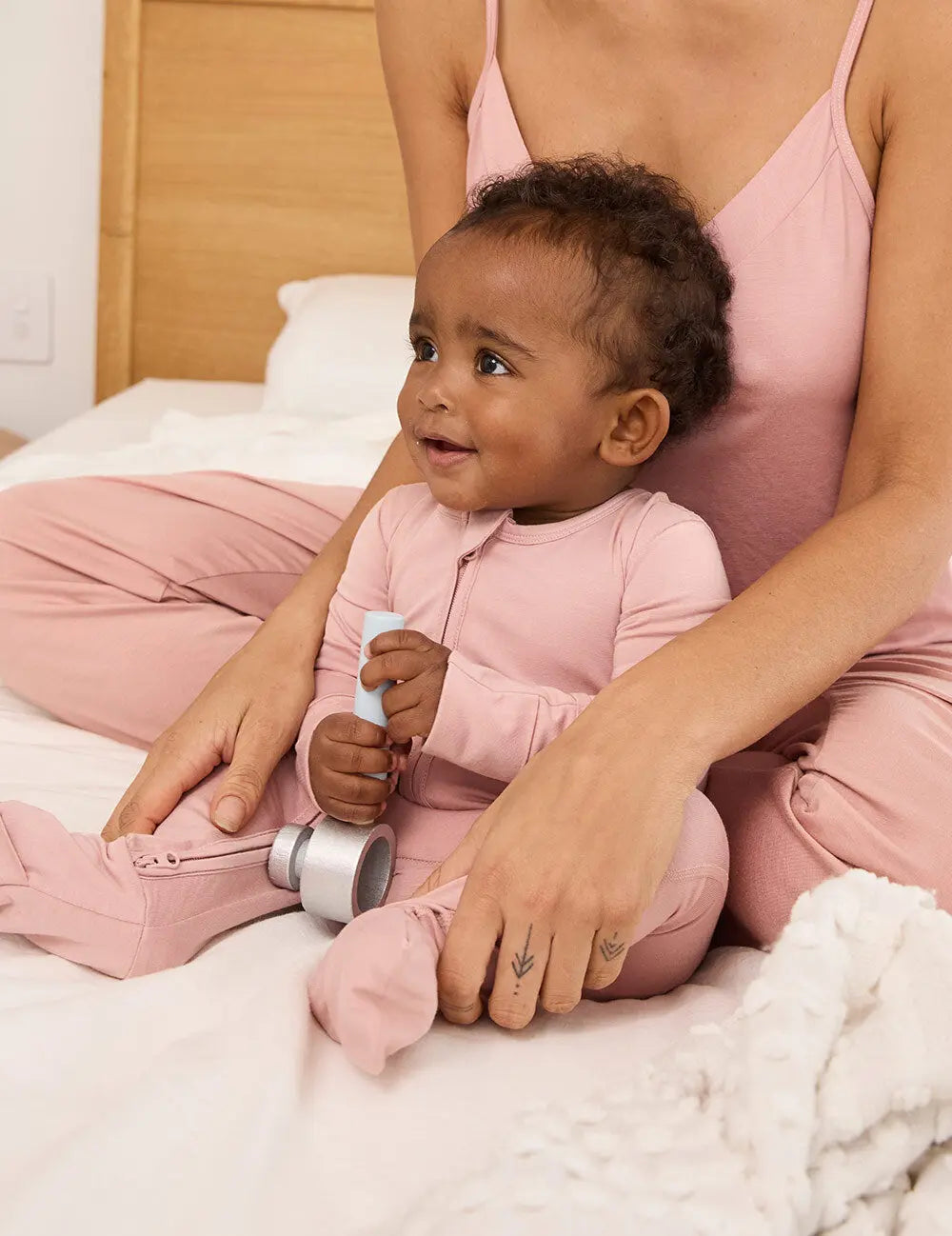 Dusty Pink Baby Long Sleeve Bamboo Romper Boody