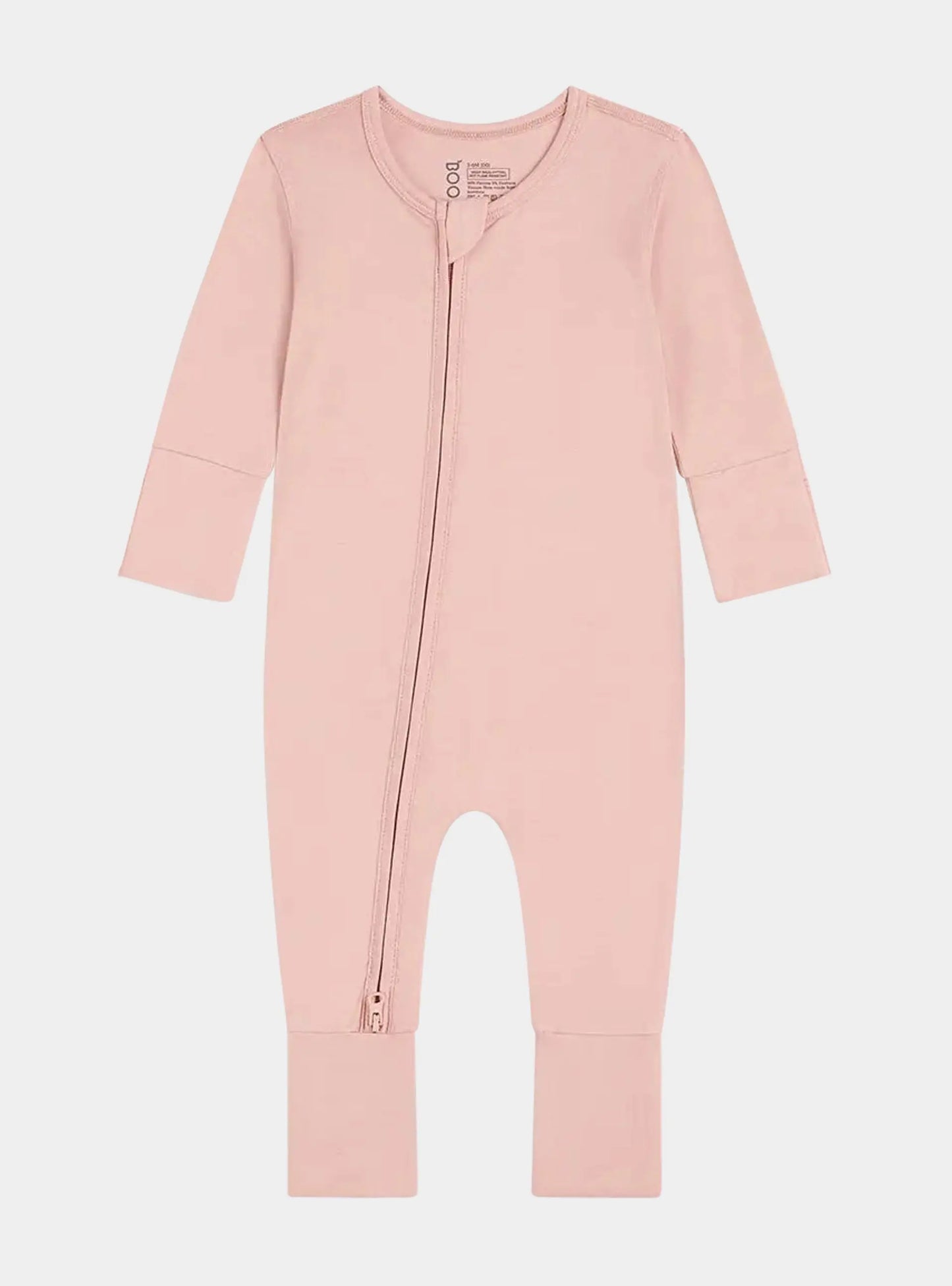 Dusty Pink Baby Long Sleeve Bamboo Romper Boody