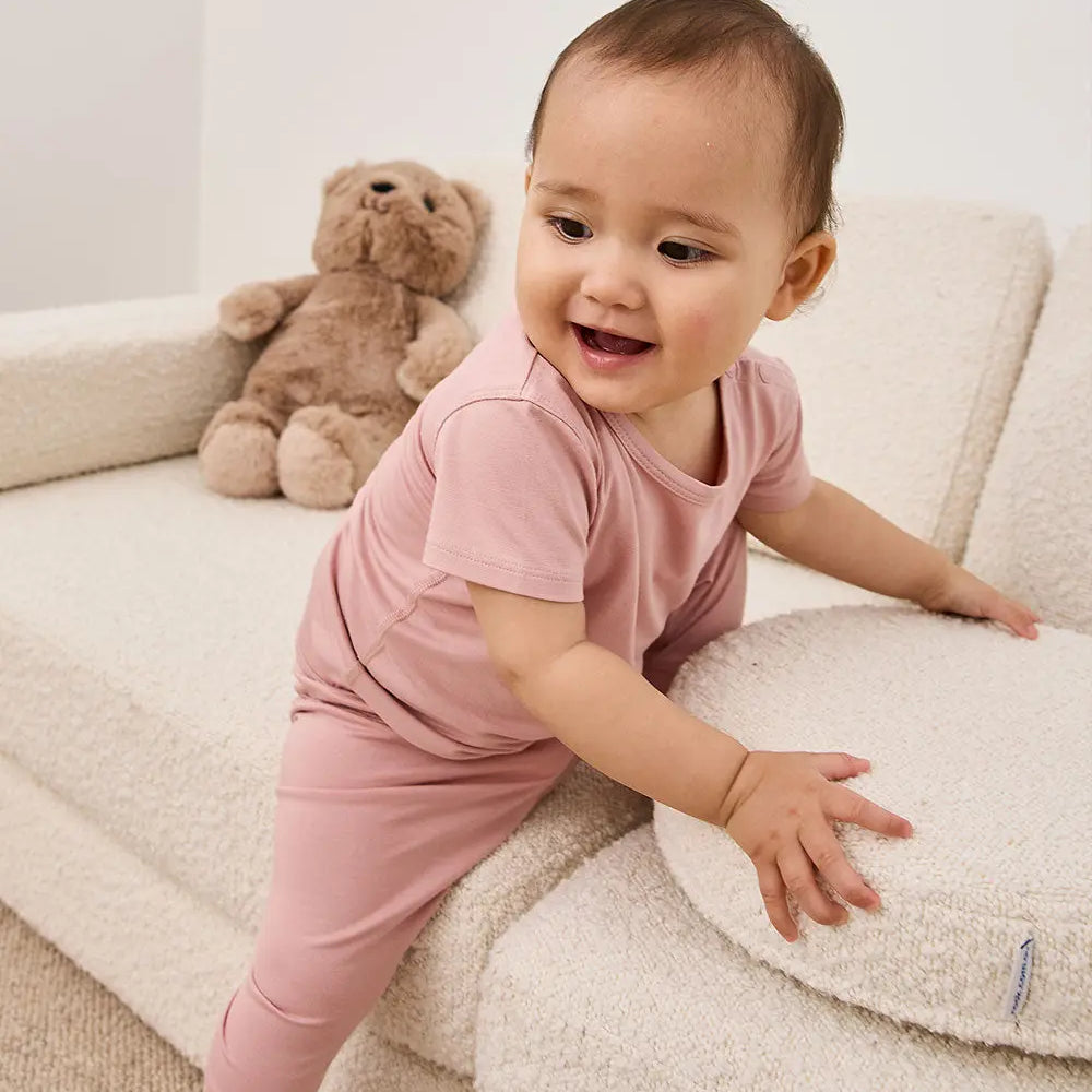 Dusty Pink Baby Short Sleeve Bamboo T-Shirt Boody