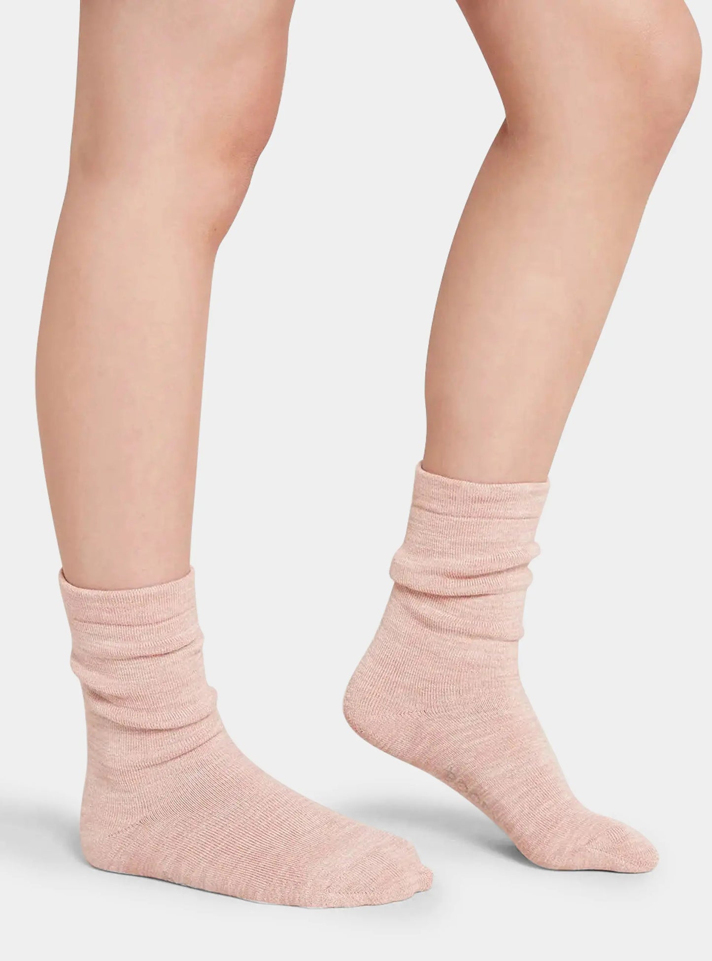 Dusty Pink Marl Chunky Organic Cotton Bed Socks Boody