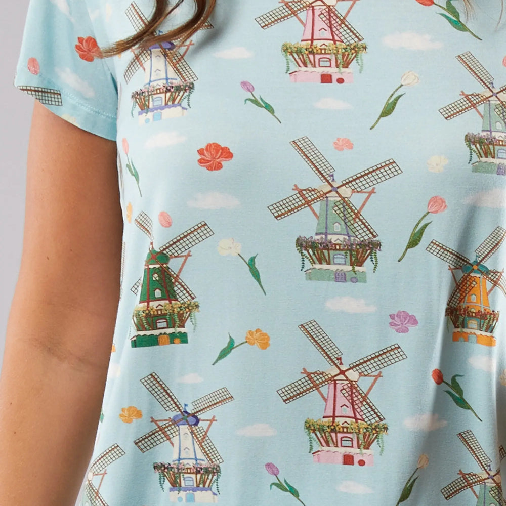 Dutch Windmills T-Shirt Pyjama Trouser Set Cosy Collective