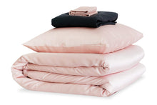  Mayfairsilk Precious Pink and Charcoal Silk Duvet Set MayfairSilk