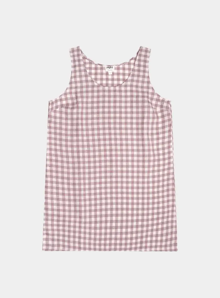 Elderberry Gingham Linen Nightdress Piglet