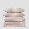 Elderberry Pembroke Stripe Linen Blend Duvet Cover Piglet