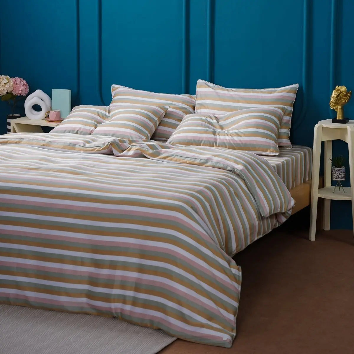 Ella Cotton - Serene Stripe Duvet Cover Sheet Story