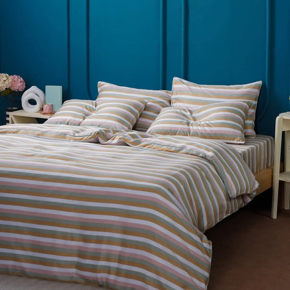 Ella Cotton - Serene Stripe Duvet Cover Sheet Story