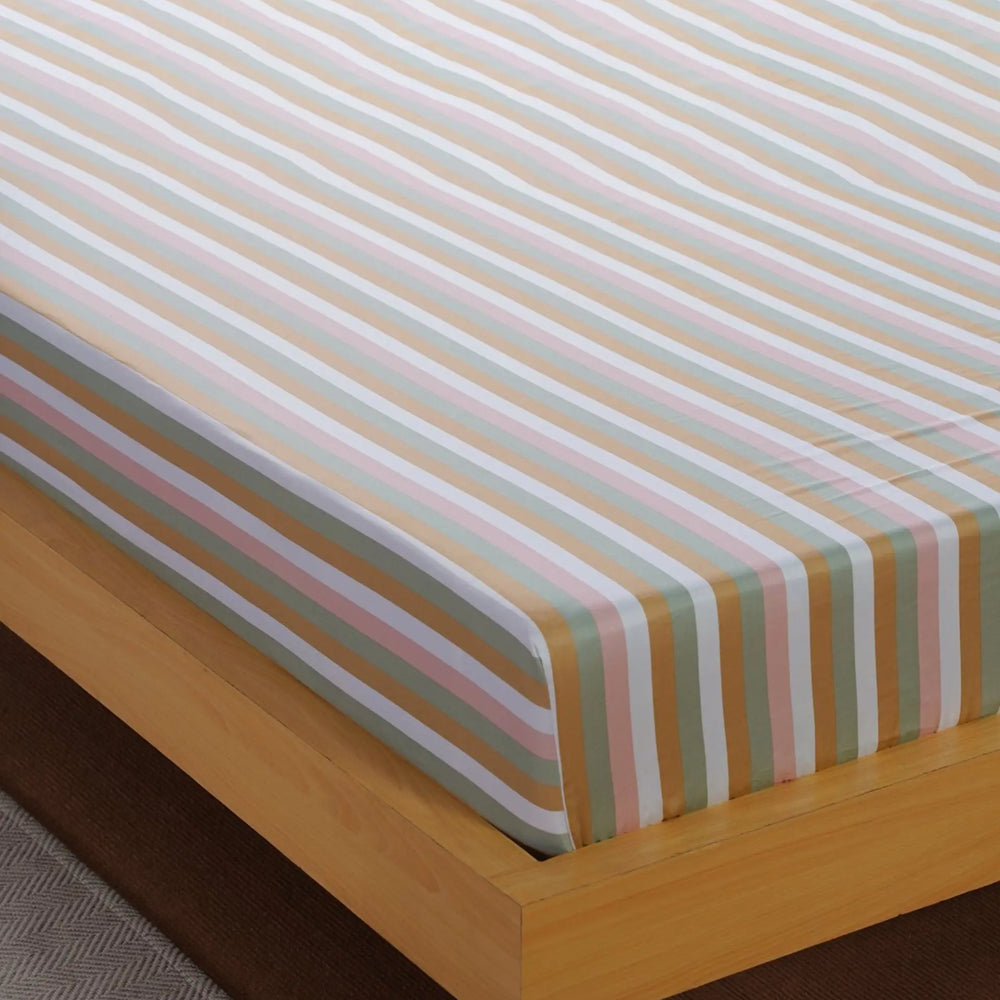 Ella Cotton - Serene Stripe Fitted Sheet Sheet Story