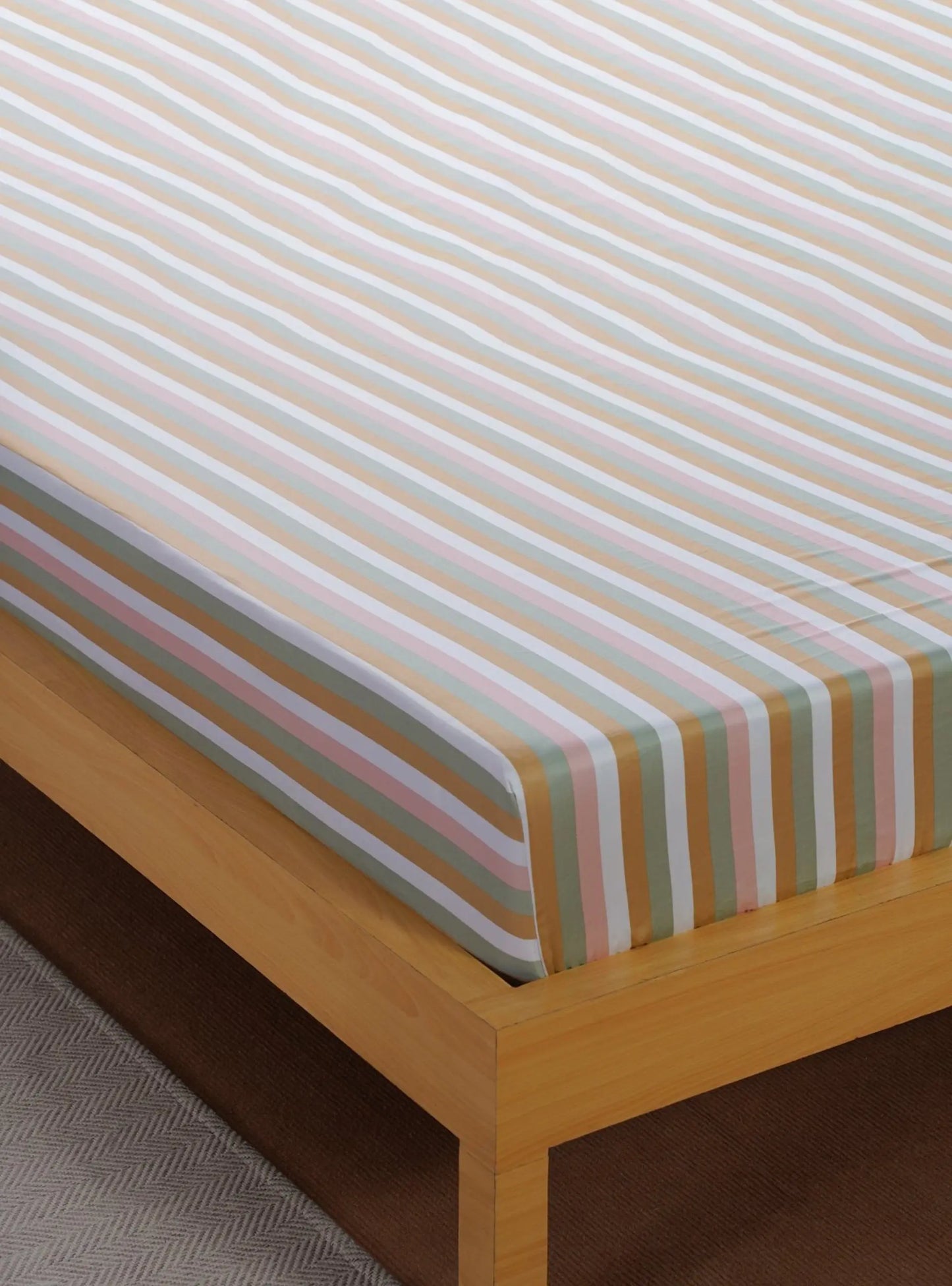 Ella Cotton - Serene Stripe Fitted Sheet Sheet Story