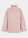 Emily Cable Roll Neck Tunic Jumper - Dusky Pink Cara & The Sky