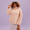 Emily Cable Roll Neck Tunic Jumper - Dusky Pink Cara & The Sky