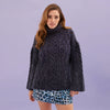 Emily Cable Roll Neck Tunic Jumper - Navy Blue Cara & The Sky