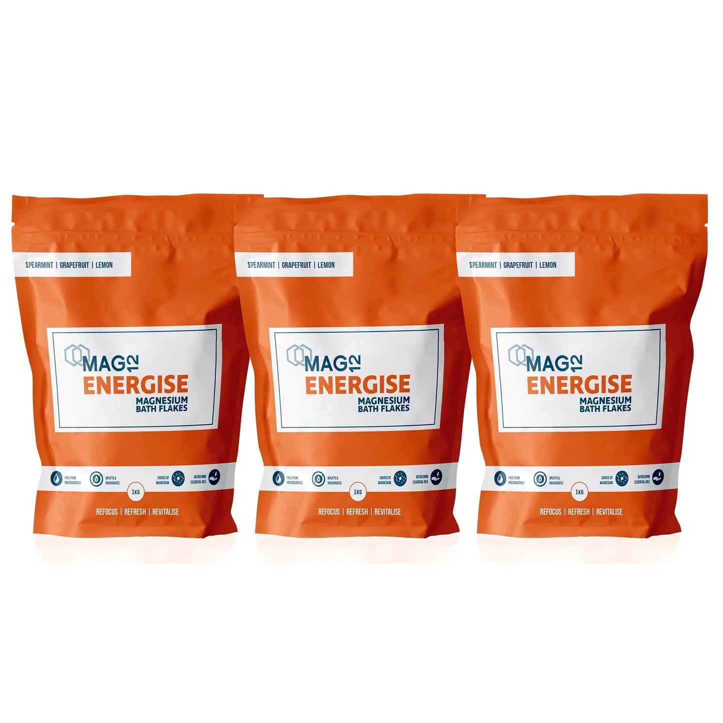 Energise Magnesium Bath Flakes Bundle (3 X 1kg) MAG12