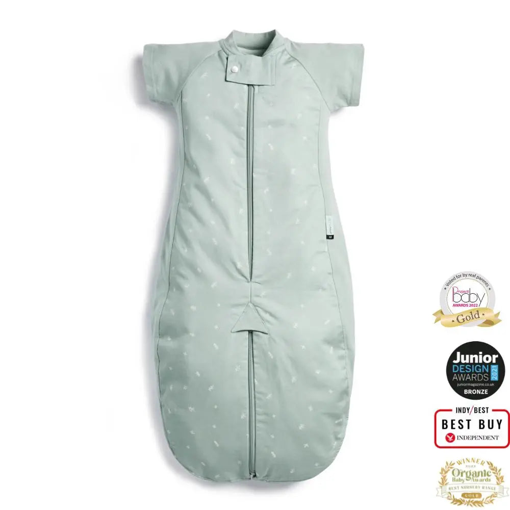 ErgoPouch - Organic All Year Short Sleeved 2 in 1 Sleeping Suit Bag - Sage - 1.0 TOG ergoPouch