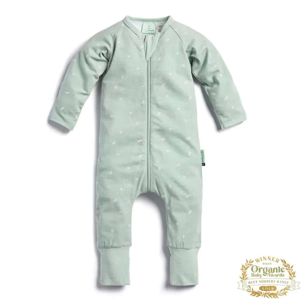 ErgoPouch - Organic Layers Long Sleeve Babygrow - Sage - Mild 0.2 TOG ergoPouch