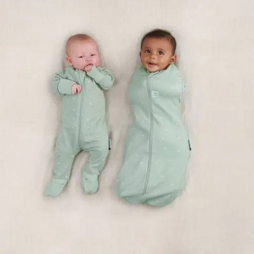 ErgoPouch - Organic Layers Long Sleeve Babygrow - Sage - Mild 0.2 TOG ergoPouch