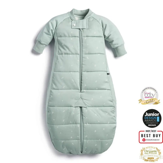 ErgoPouch - Organic Winter Long Sleeved 2 in 1 Sleeping Suit Bag - Sage - 2.5 TOG ergoPouch