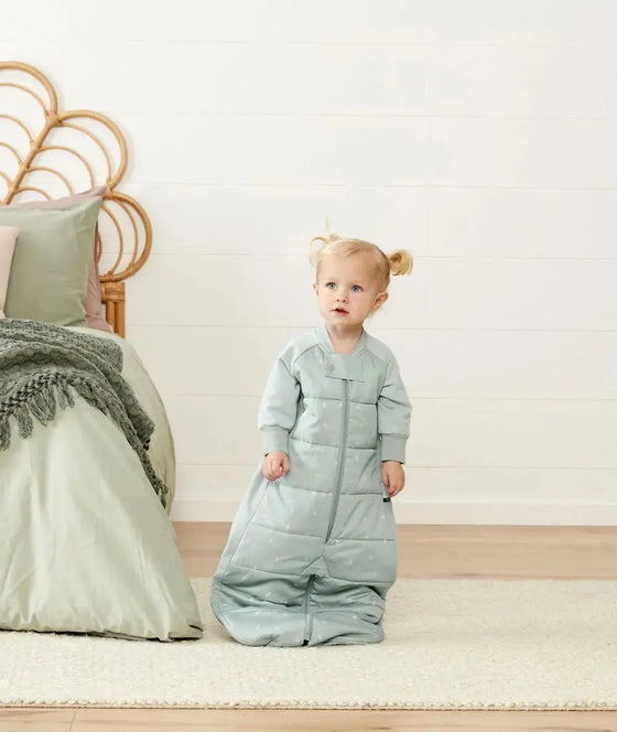 ErgoPouch - Organic Winter Long Sleeved 2 in 1 Sleeping Suit Bag - Sage - 2.5 TOG ergoPouch