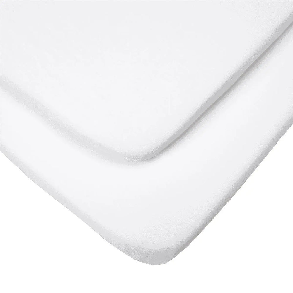 Essentials Crib Fitted Sheets 2pk - White Tutti Bambini