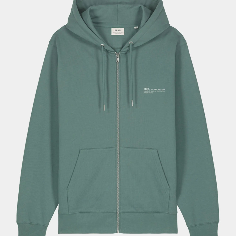 Eucalyptus Green Mens Organic Cotton Relaxed-Fit Hoodie hewn.